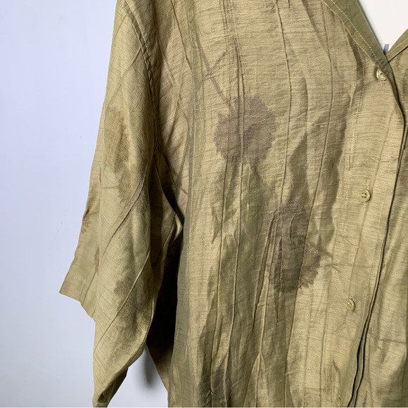 ZARA NWT OVERSIZED JACQUARD SHIRT ZW COLLECTION SIZE XL VISCOSE BLEND BOHO - Picture 5 of 11